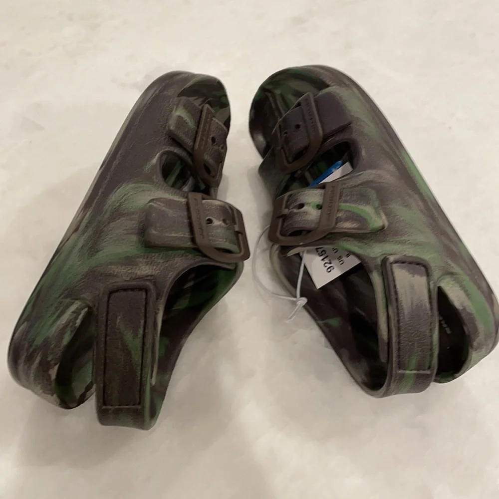 Skechers Boys Camo Watercolor Brown Green Sandals